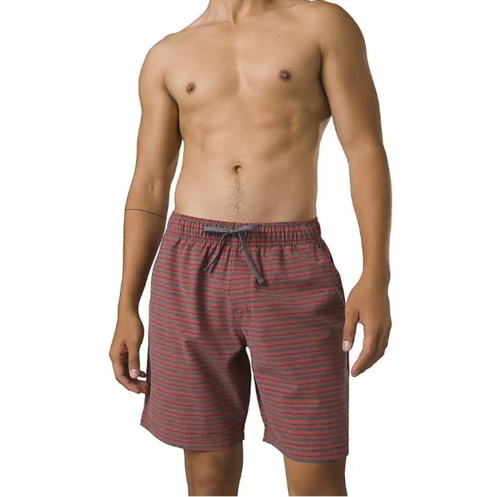 PraNa NEW NWT Mens 2XL 8"‎ Board Shorts Metric E-Waist Shorts Red Stripe